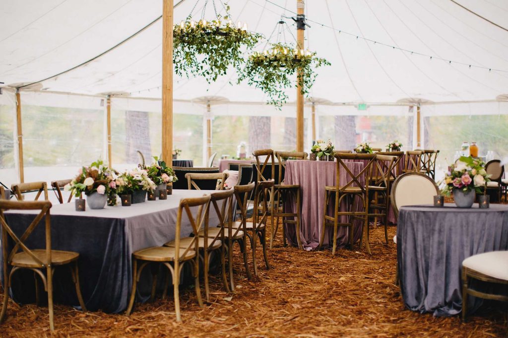Velvet linens in Sailcloth tent.