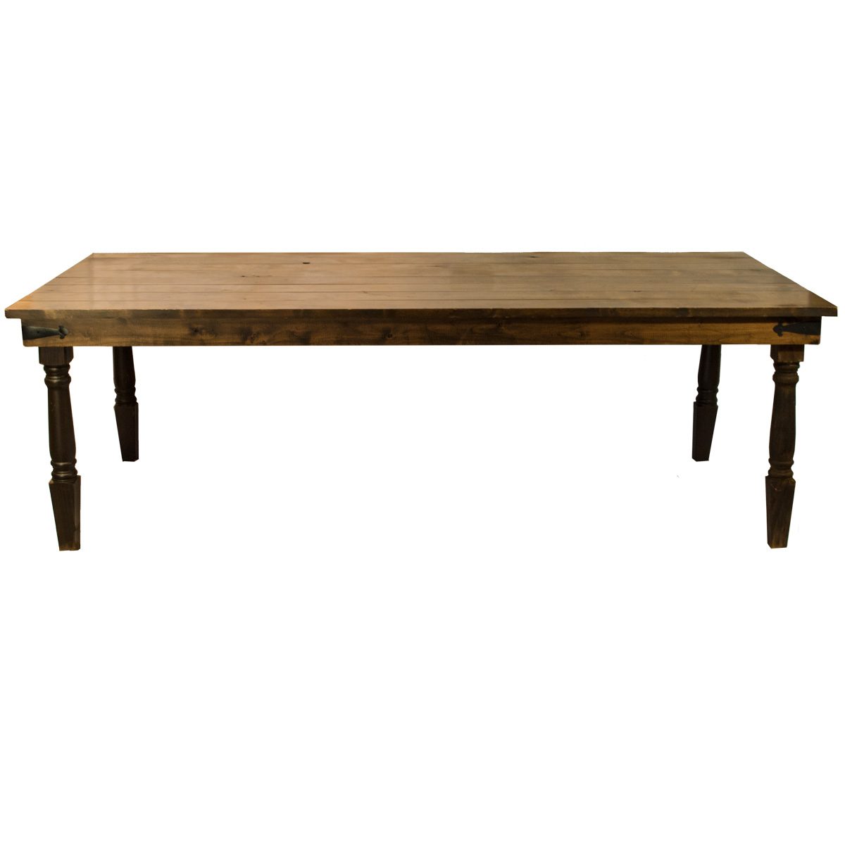 Walnut Stained Farm Style Table - 4' x 8'
