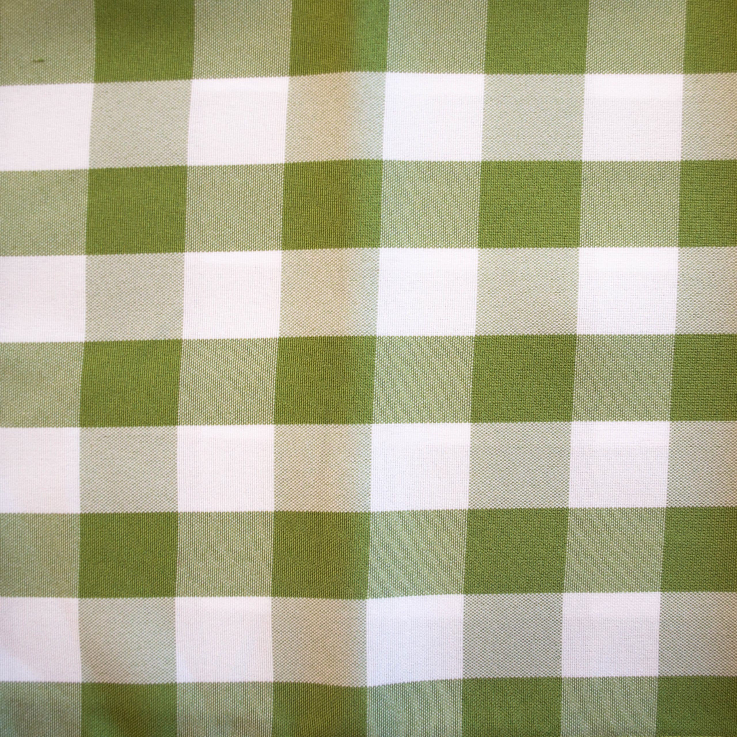 green and white check